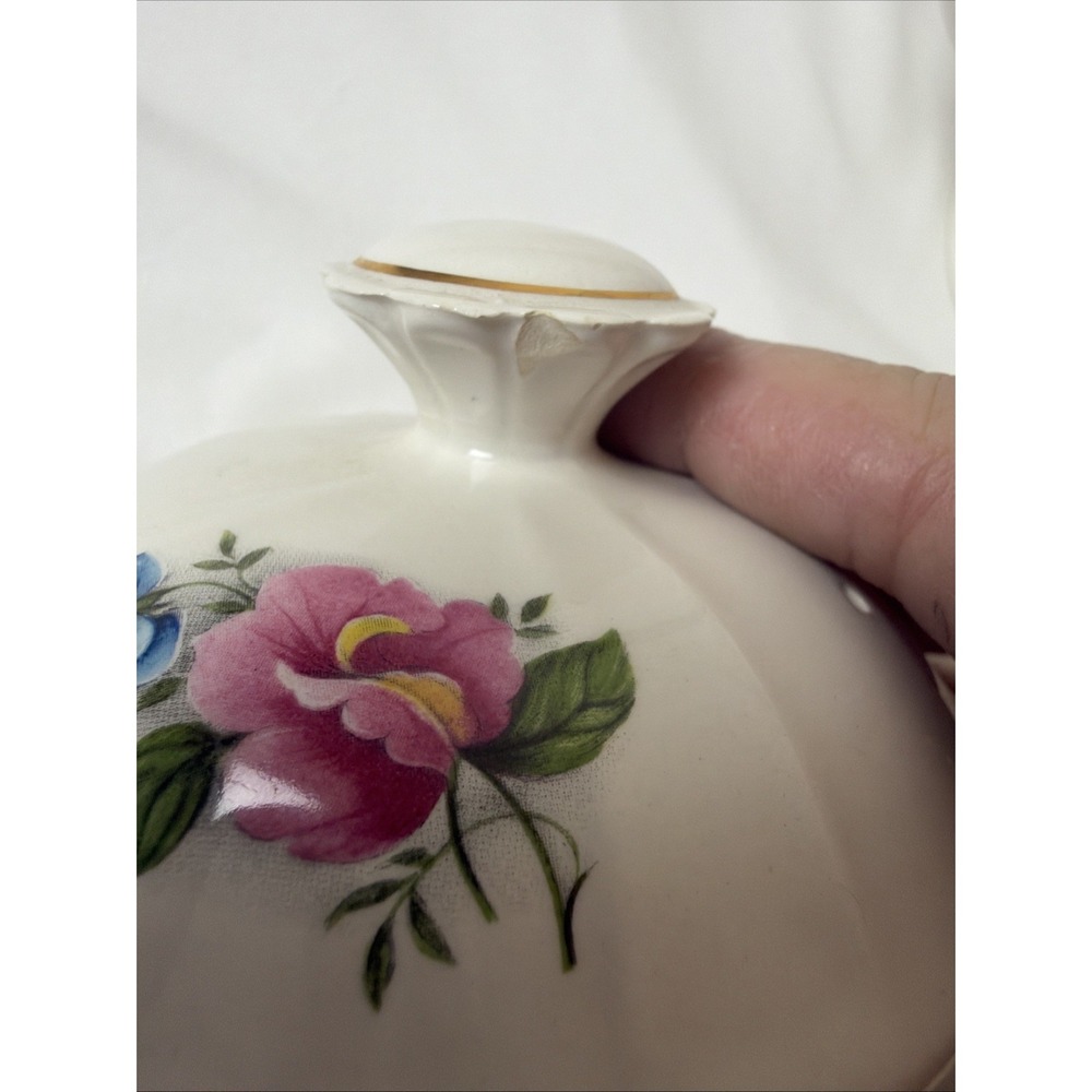 Vintage Crown Dorset Staffordshire Floral Teapot Gold Trim Fine Ceramic - Picture 12 of 16